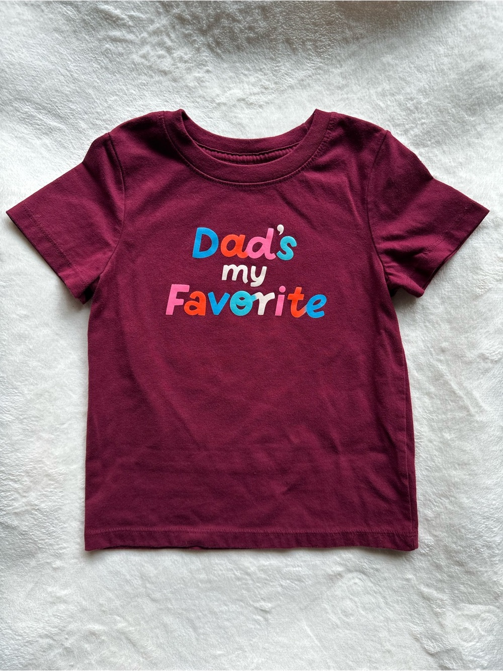 Cat & Jack Maroon Tee with Multicolor 'Dad's my Favorite' Graphic